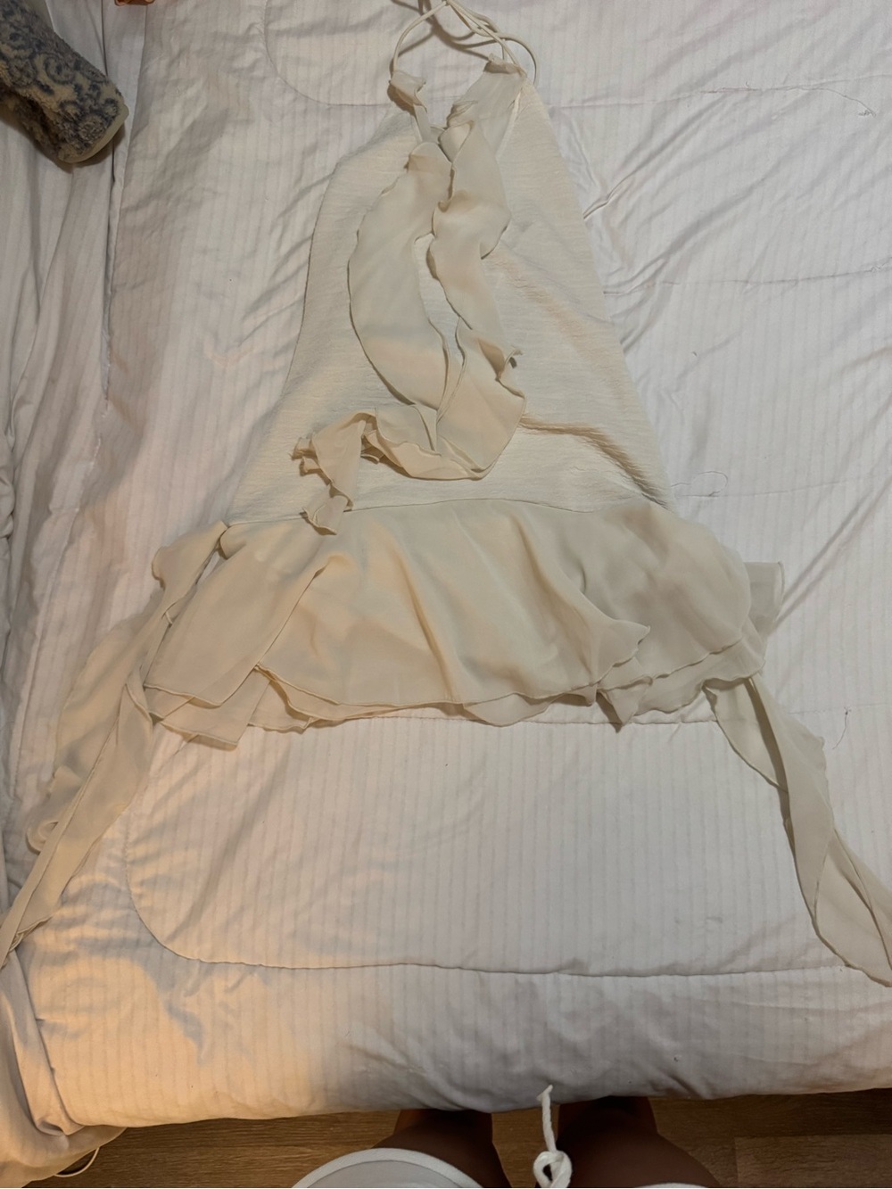 Ivory Ruffle Halter Dress - Picture 5 of 5